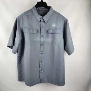 Boy Scouts of America Shirt Men XL Gray 100% Polyester Vented S/S Button Up